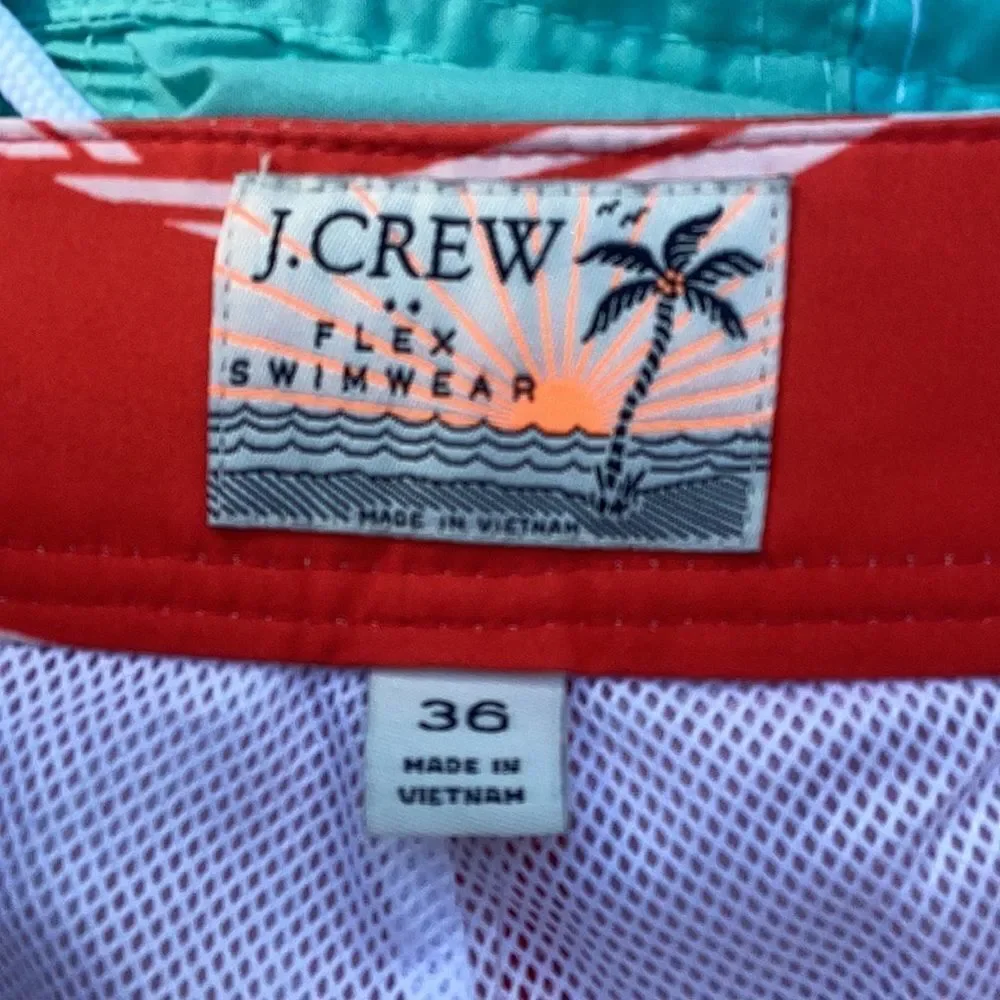 J CREW NWT MENS FLEX SWIMWEAR BATHING SUIT TRUNKS SHORTS SIZE 36